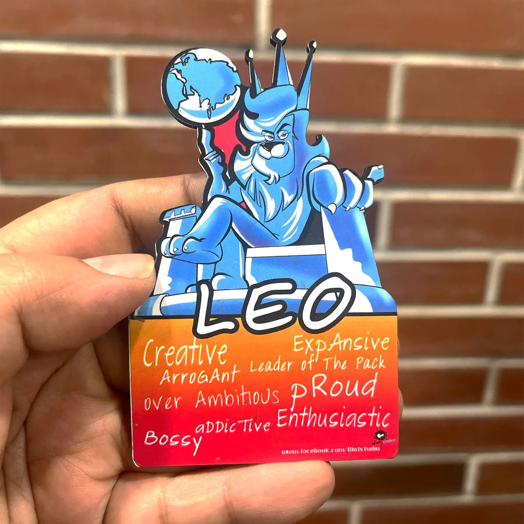 Printed Leo Zodiac Sign MDF Wood Fridge Magnet