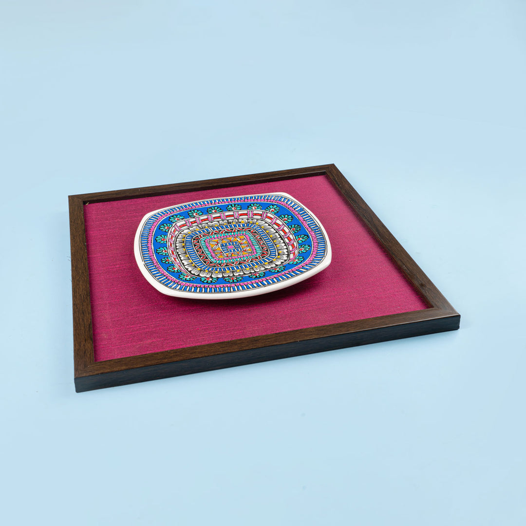 Handpainted Ceramic Wall Plate With Frame