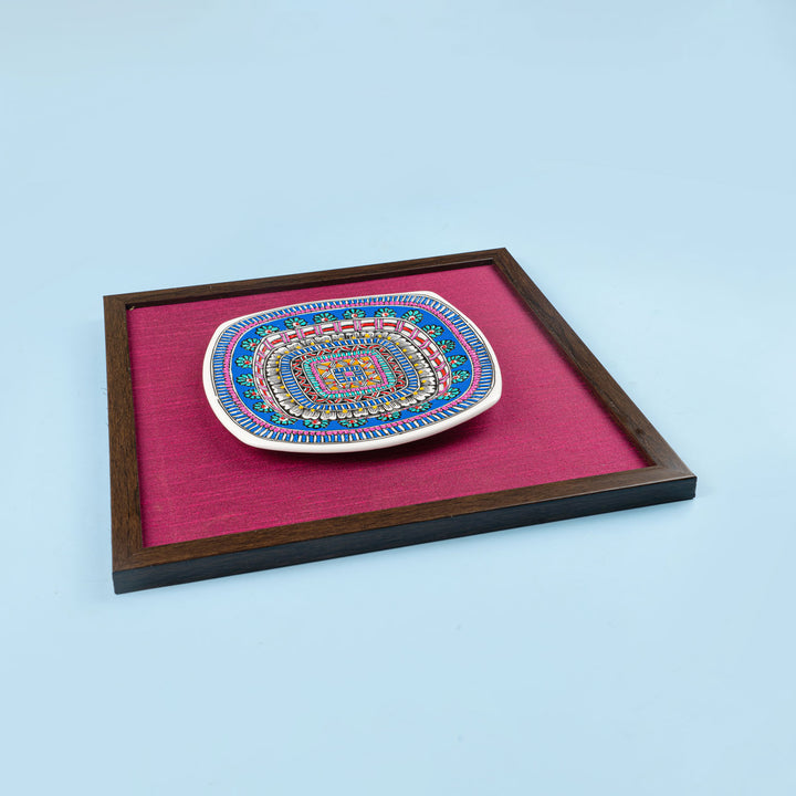 Handpainted Ceramic Wall Plate With Frame