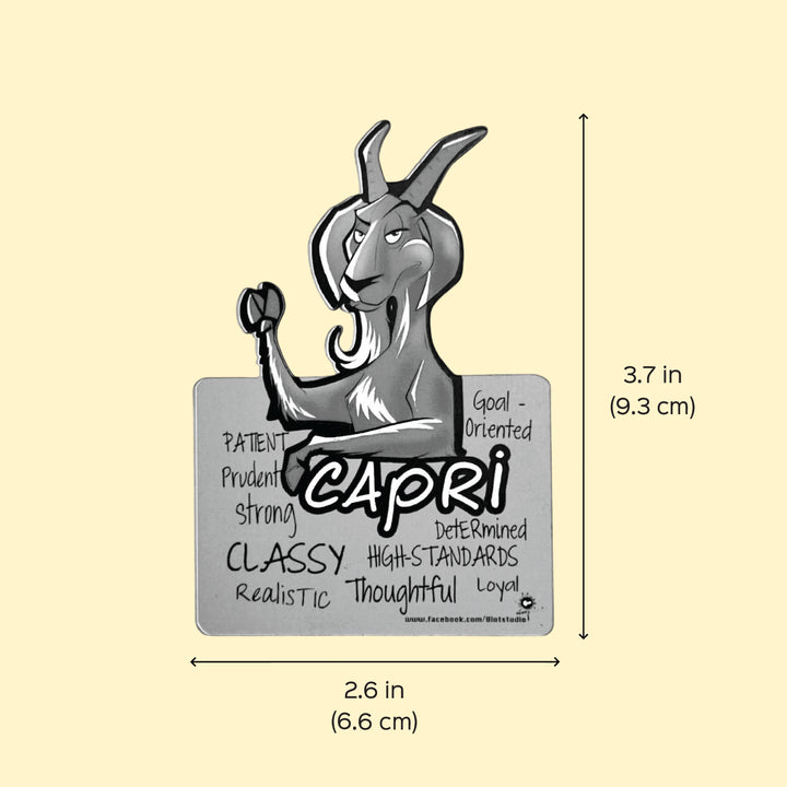 Printed Capricorn Zodiac Sign MDF Wood Fridge Magnet