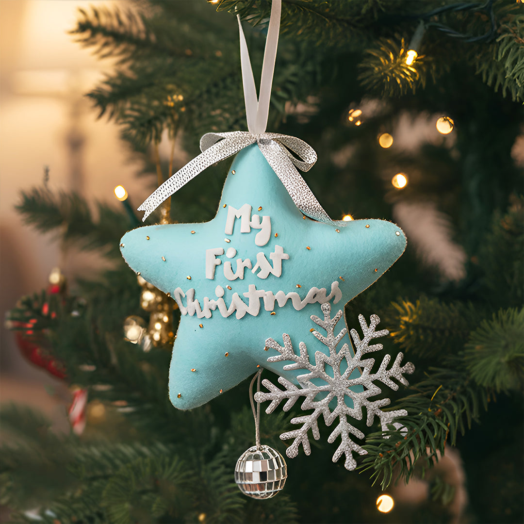Handmade "My First Christmas" Star Ornament For Tree Decoration