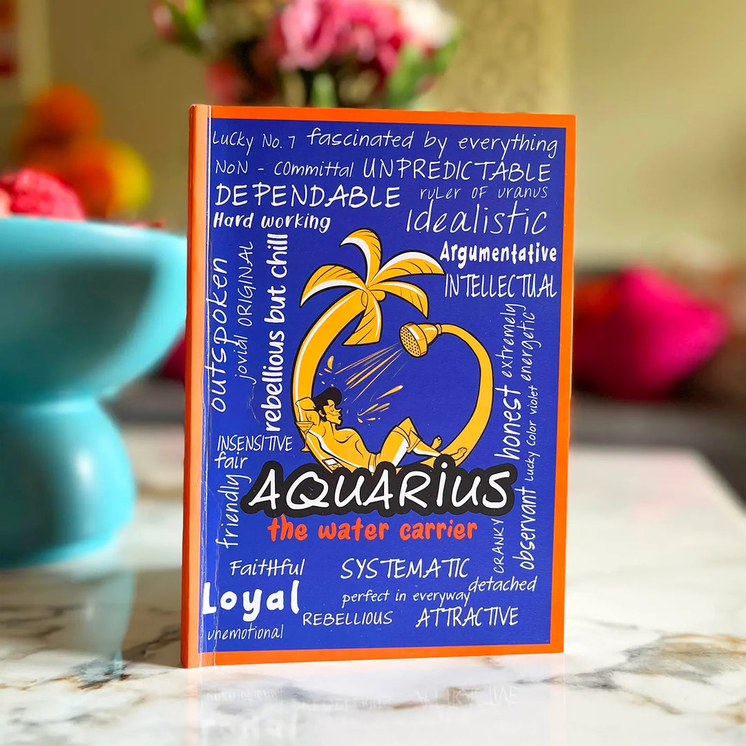 Printed Aquarius Theme Ruled Notebook | A5 | 50 Pages