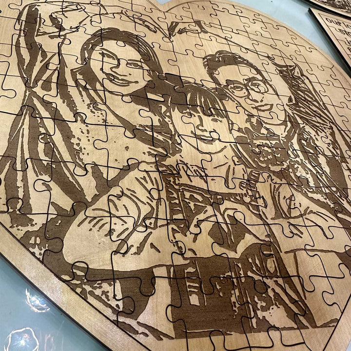 Photo Personalized Heart Shaped MDF Wood Puzzle