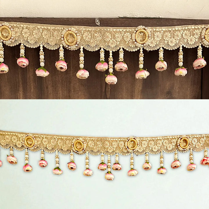 Handmade Decorative Pink Peonies Toran