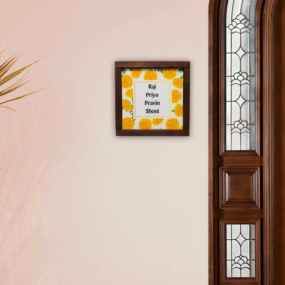 Personalized Marigold Theme Resin Name Plate