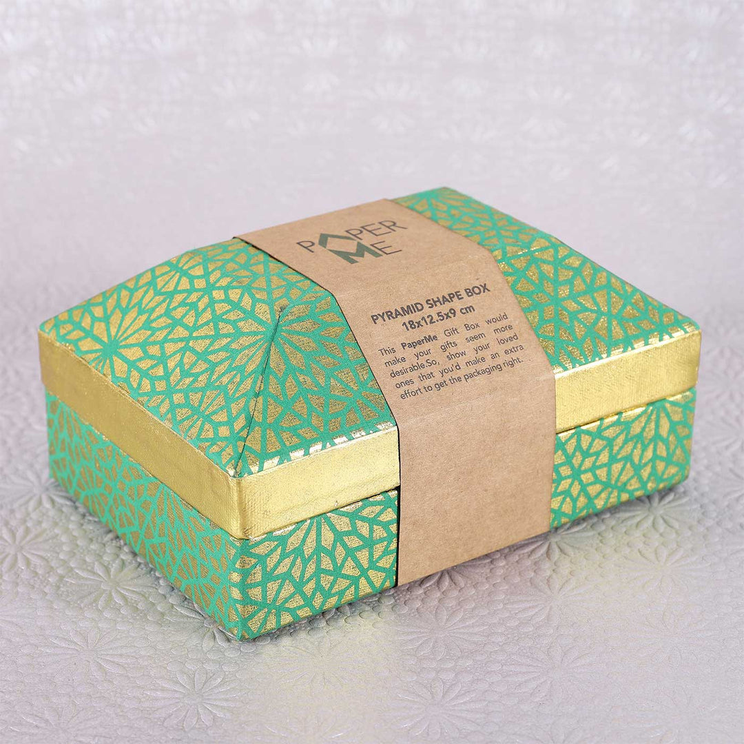 Handmade Mosaic Pyramid Shaped Paper Gift Box