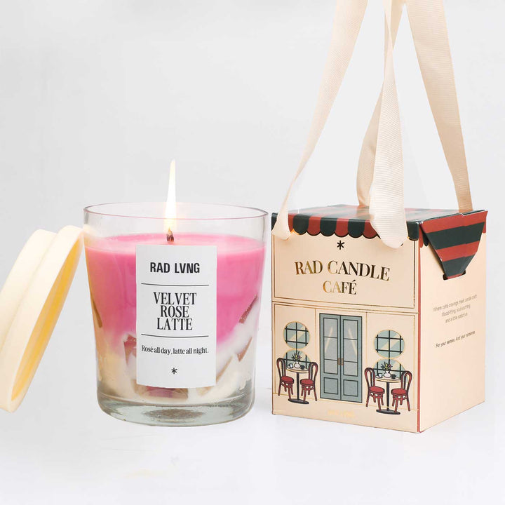 Hand Poured Velvet Rose Latte Grande Scented Soy Wax Candle