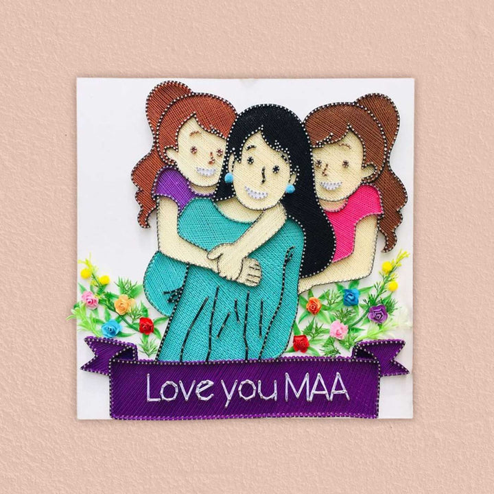 Photo Personalized Handmade String Art Love You Maa Wooden Decorative Plaque For Mothers