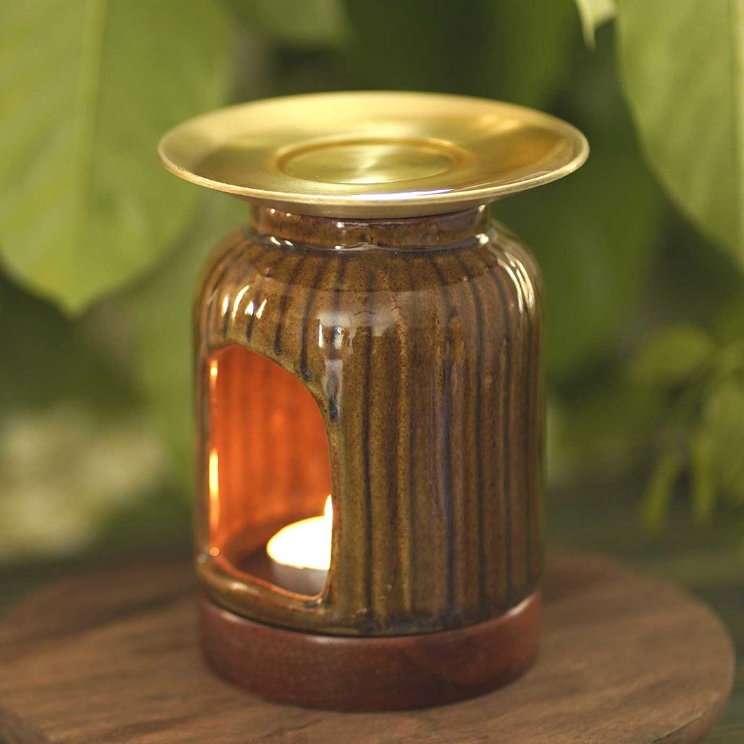 Handmade Green Mandala Ceramic Aroma Diffuser