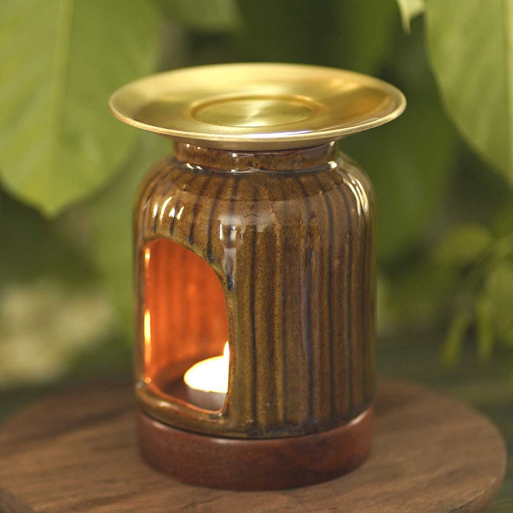 Handmade Green Mandala Ceramic Aroma Diffuser