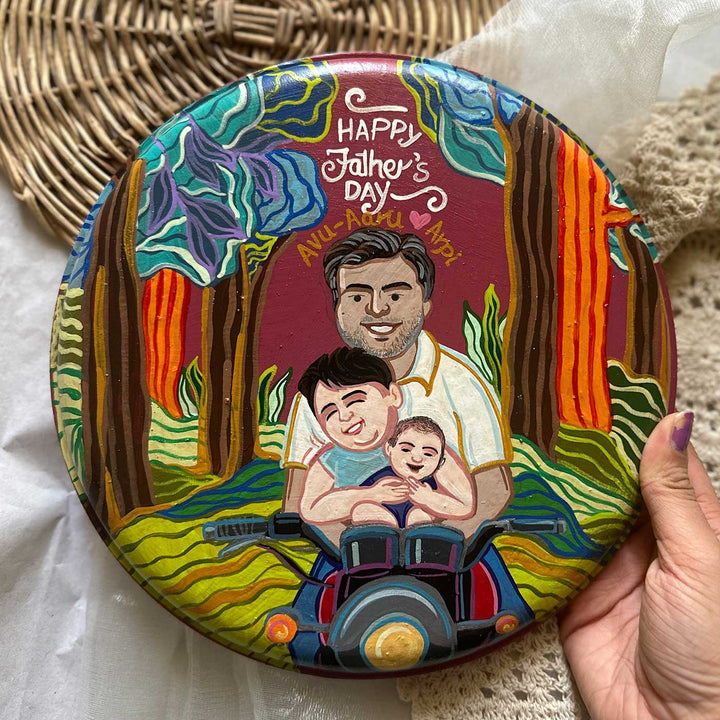 10 Inch | Photo Personalized Hand Painted Pop Art Illustrated Caricature Wall Plate With Stand