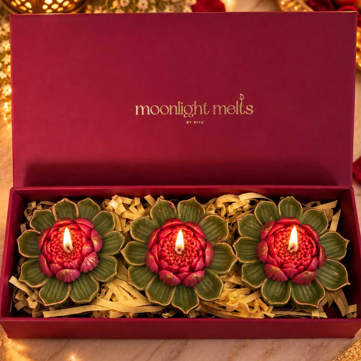 Handmade Lotus Flower Soy Wax Scented Candle For Festive Decor