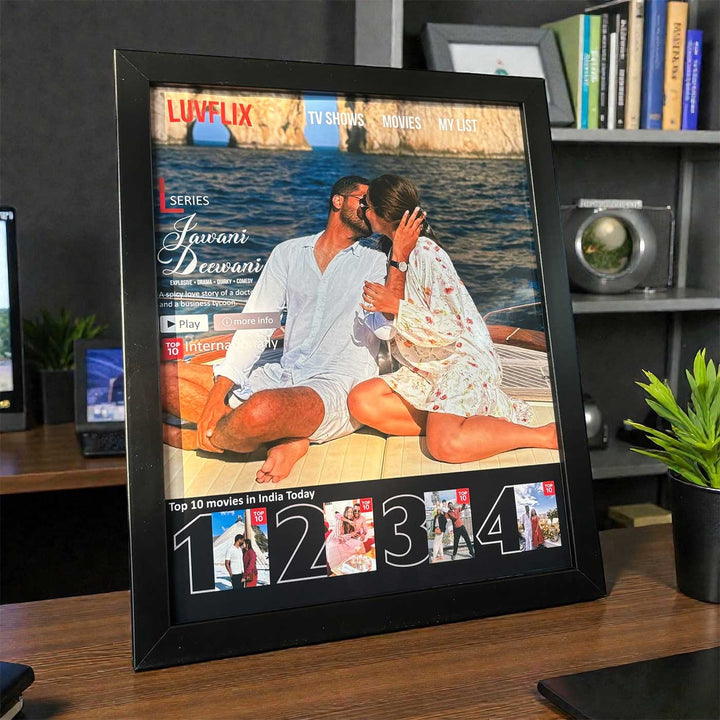 Photo Personalized Netflix Theme MDF Wood Photo Frame For Couples