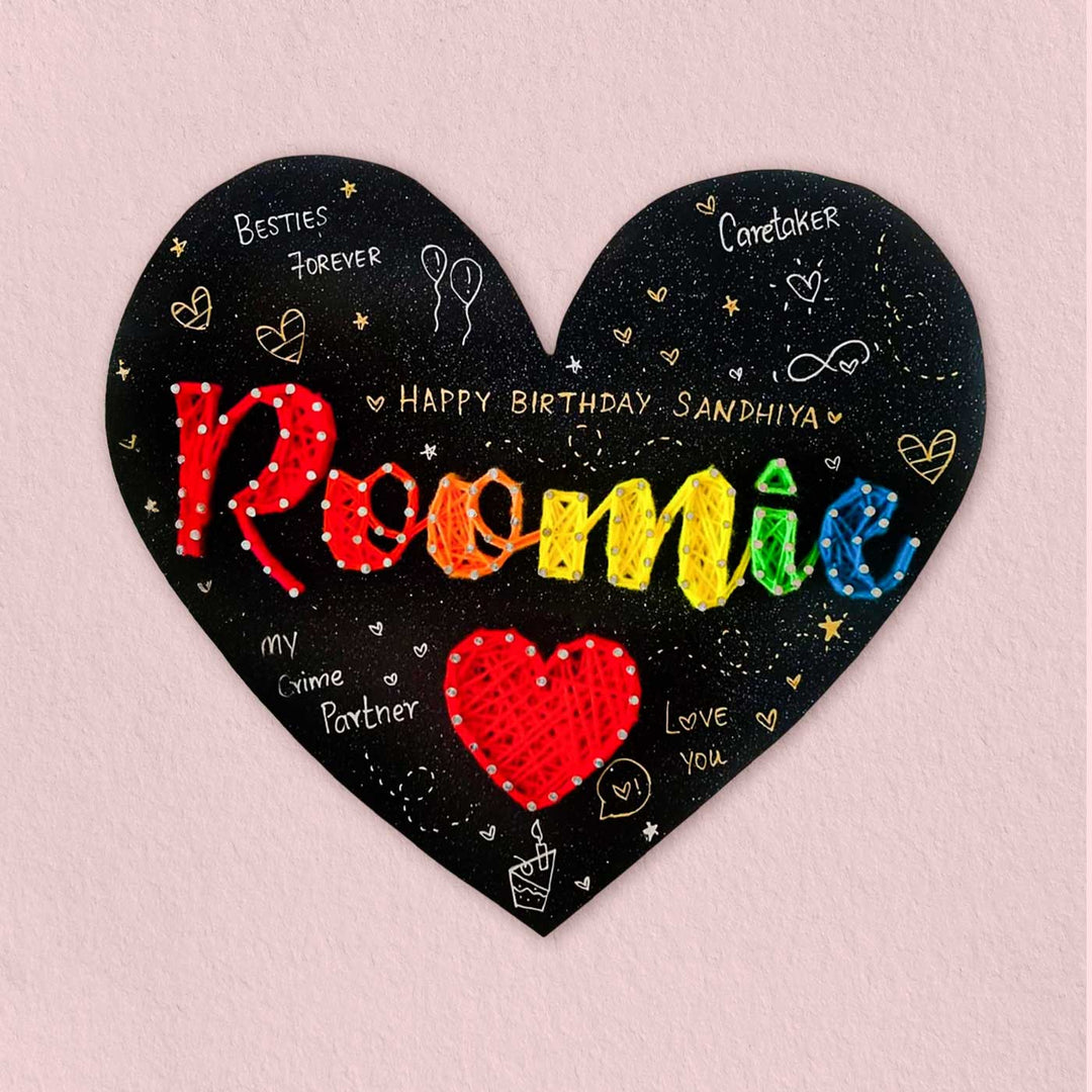 Personalized Handmade String Art Heart Shape Wooden Decorative Plaque