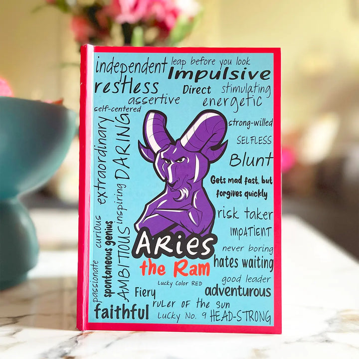 Printed Aries Theme Ruled Notebook | A5 | 50 Pages
