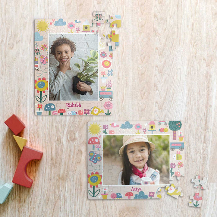 Photo Personalized Flower Power Theme Acrylic Puzzle