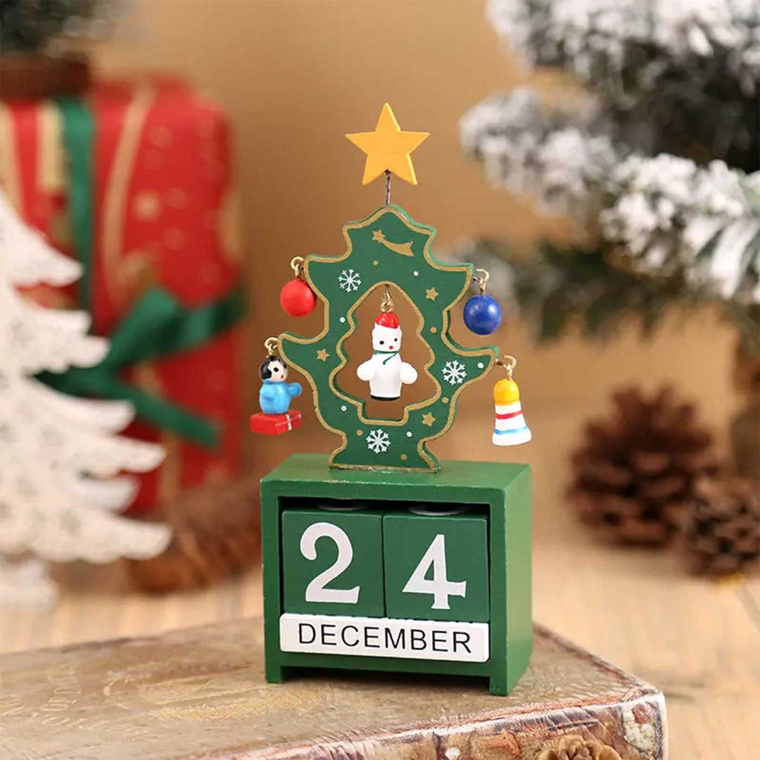 Handmade Wooden Count Down To Merry Day Green DIY Advent Calendar
