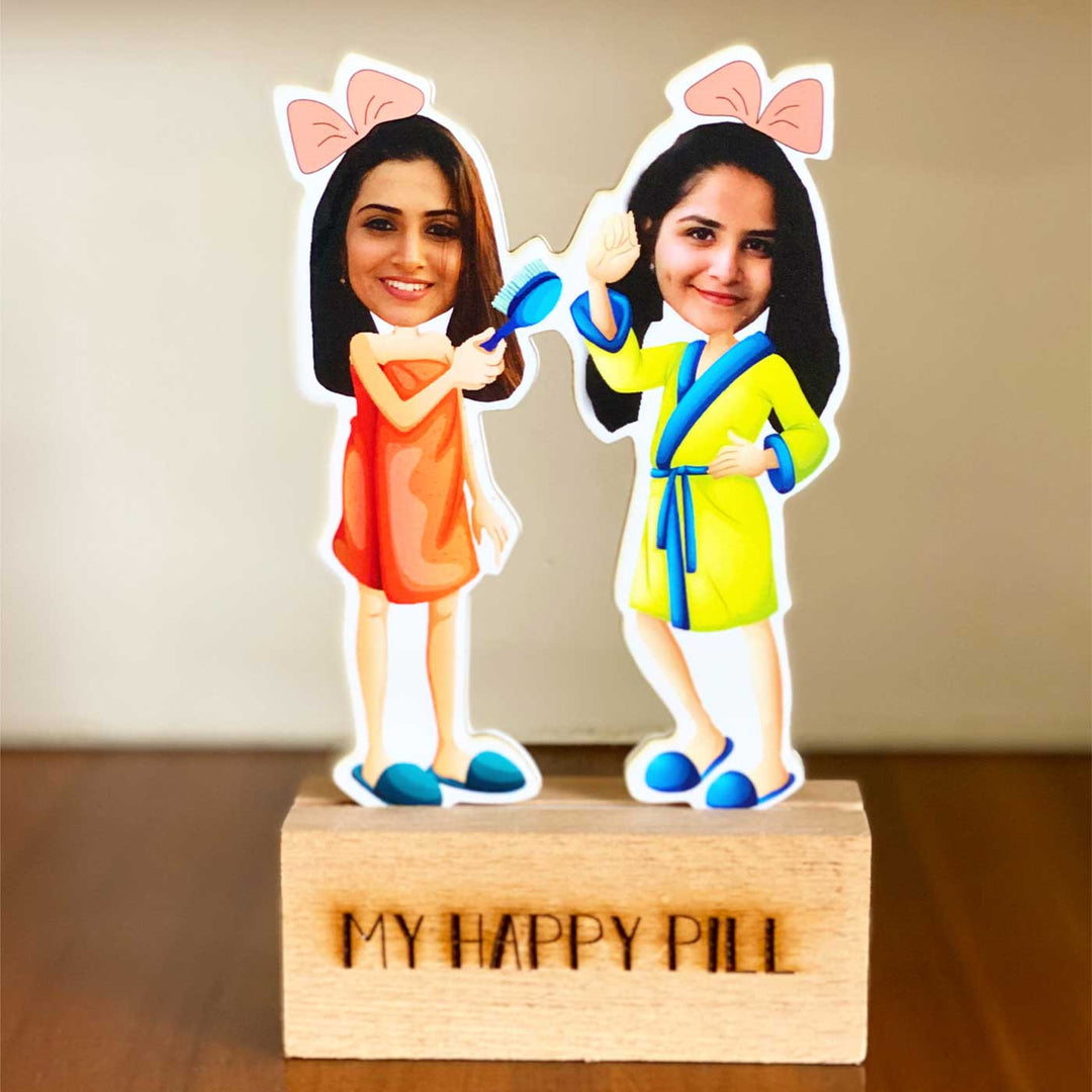 Photo Personalized Sisters Acrylic Caricature Cutout