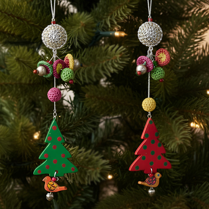2 Pc | Handmade Dangling Tree Ornaments For Christmas Decoration