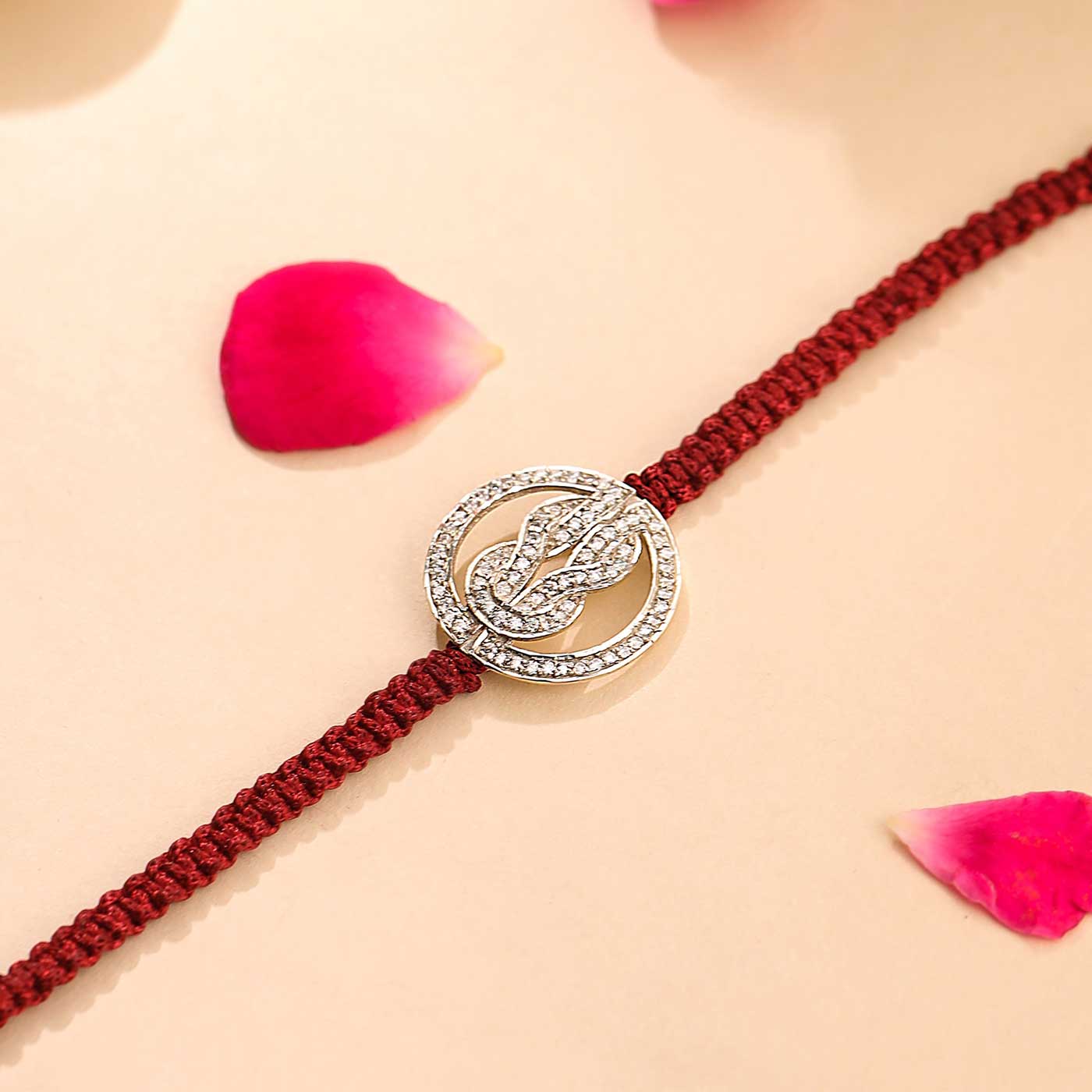 Buy Handmade Knot Design Silver Rakhi For Brother Online On Zwende