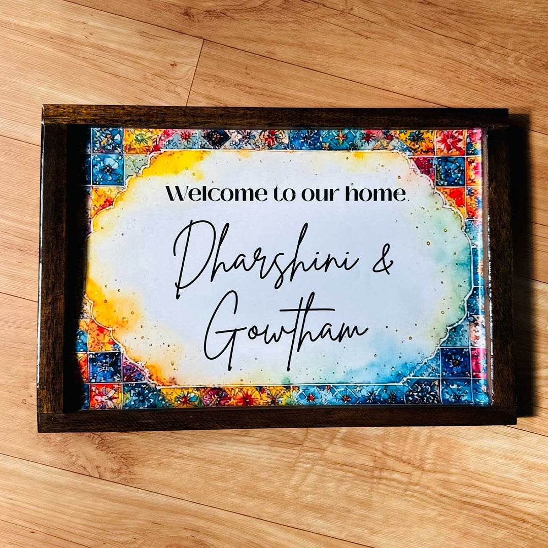 Vibrant Vintage Personalized Resin Wooden Frame Name Plate
