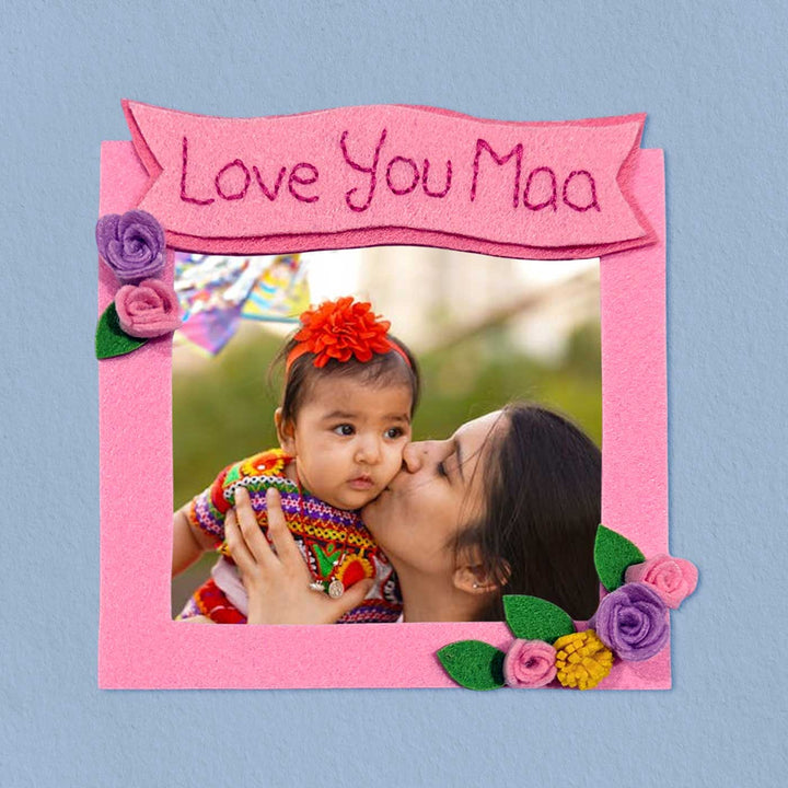 Photo Personalized Handmade Floral Theme Felt Fridge Magnet