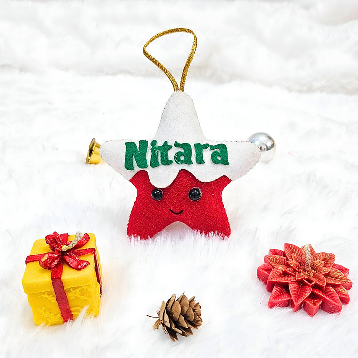 Personalized Christmas Gift Hamper | Includes 1 Ornament, 1 Gift Box Candle, 1 Floral Candle