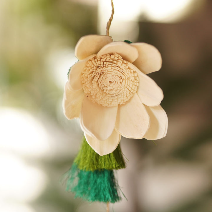 2 Pc | 48 Inch | White Shola Christmas Door Hanging With Lights