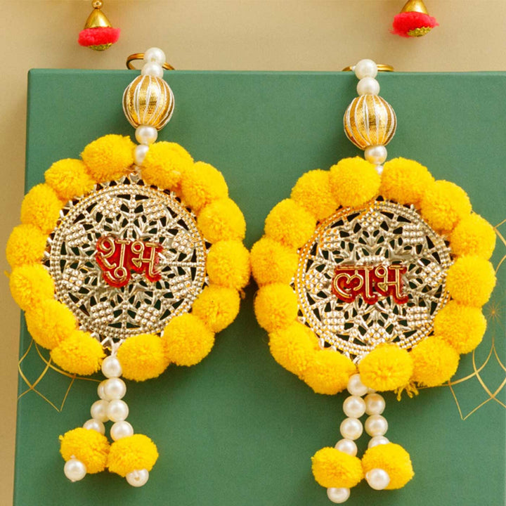 Handmade Kalyan Shubh Labh Metal Decorative Plaque