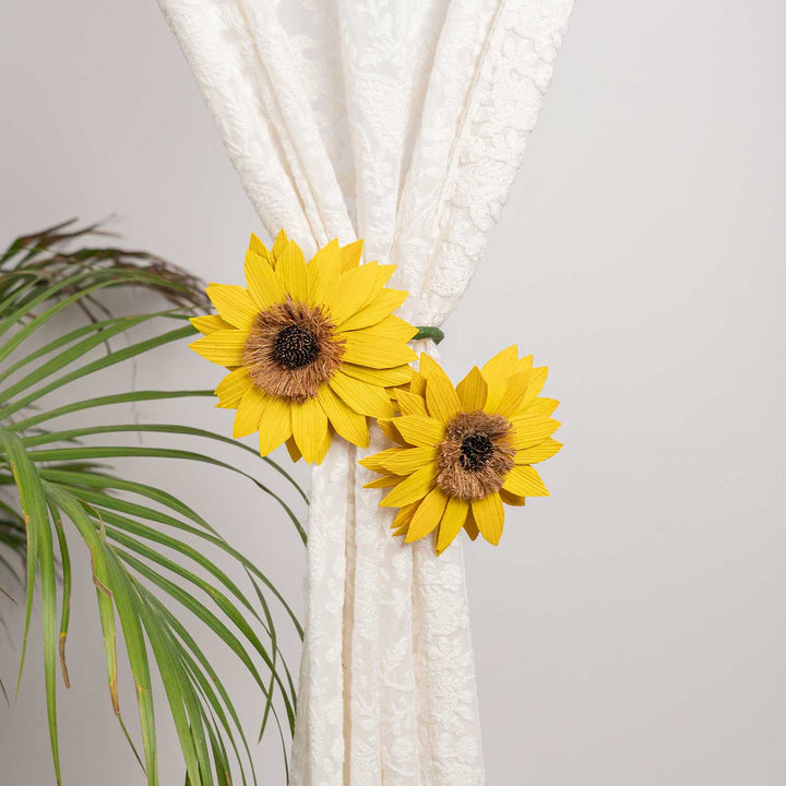 Handmade Sun Flower Design Paper Curtain Tie-Back
