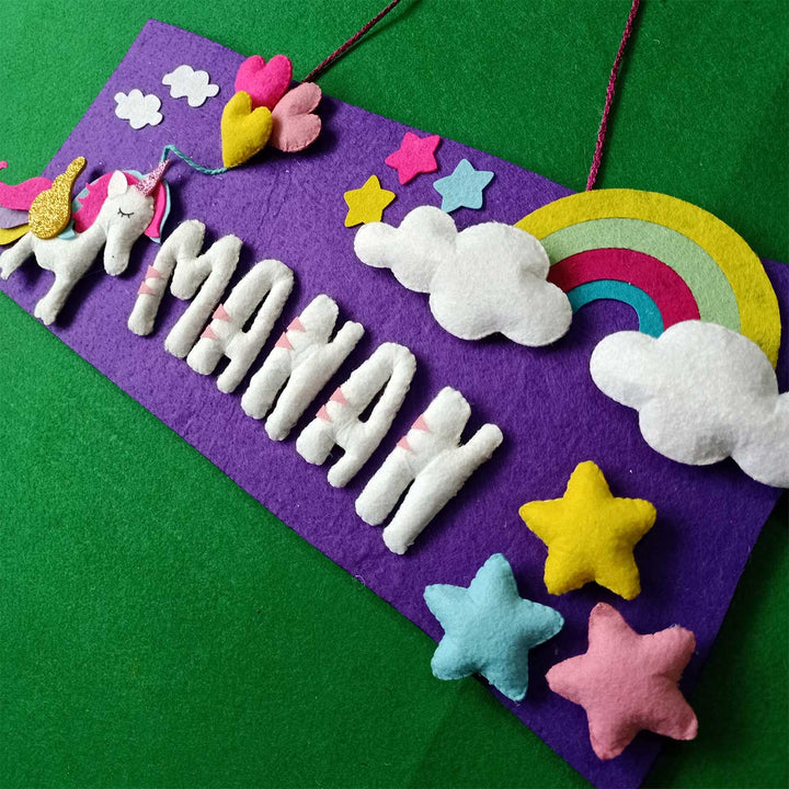 Personalized Handmade Theme Banner Felt Kids Name Plate