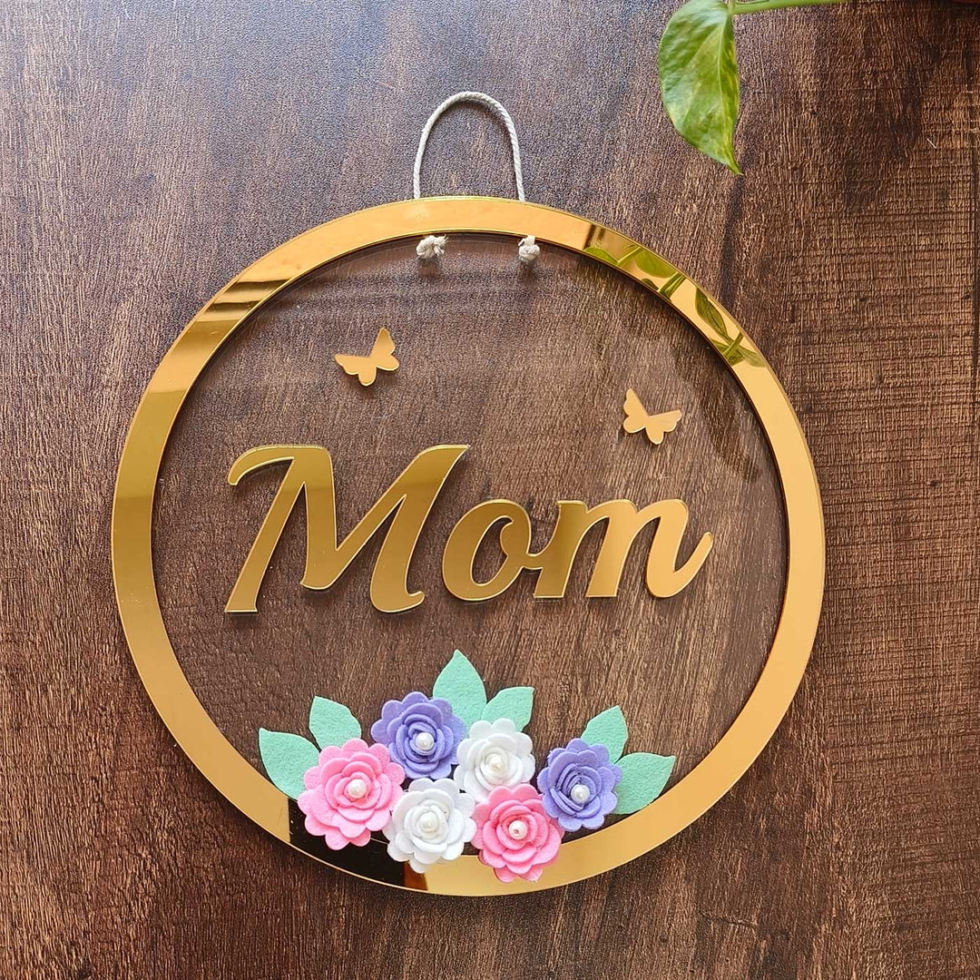 Handmade Mom Floral Theme Felt Hanging