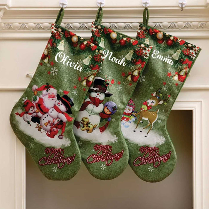 Personalized Snowman & Friends Felt Stockings For Christmas Decoration