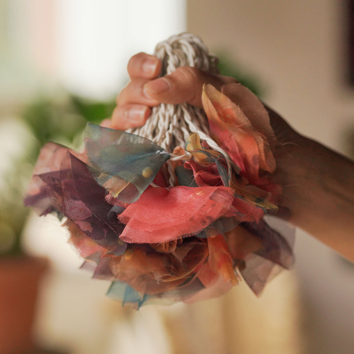 9.15m, 50 Bulbs | Handmade Pastel Organza Fabric LED Fairy Light