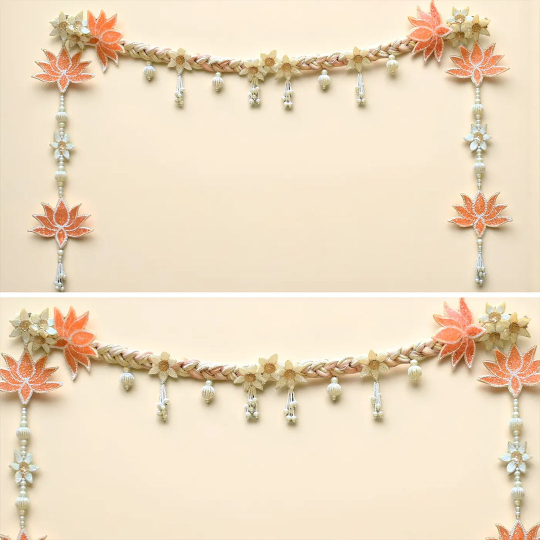 Handmade Decorative Beaded Lotus Radiance Toran