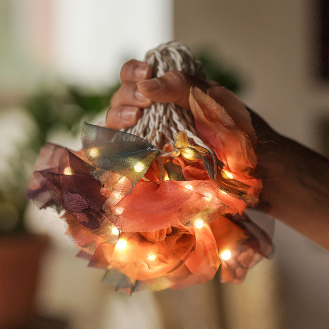 9.15m, 50 Bulbs | Handmade Pastel Organza Fabric LED Fairy Light
