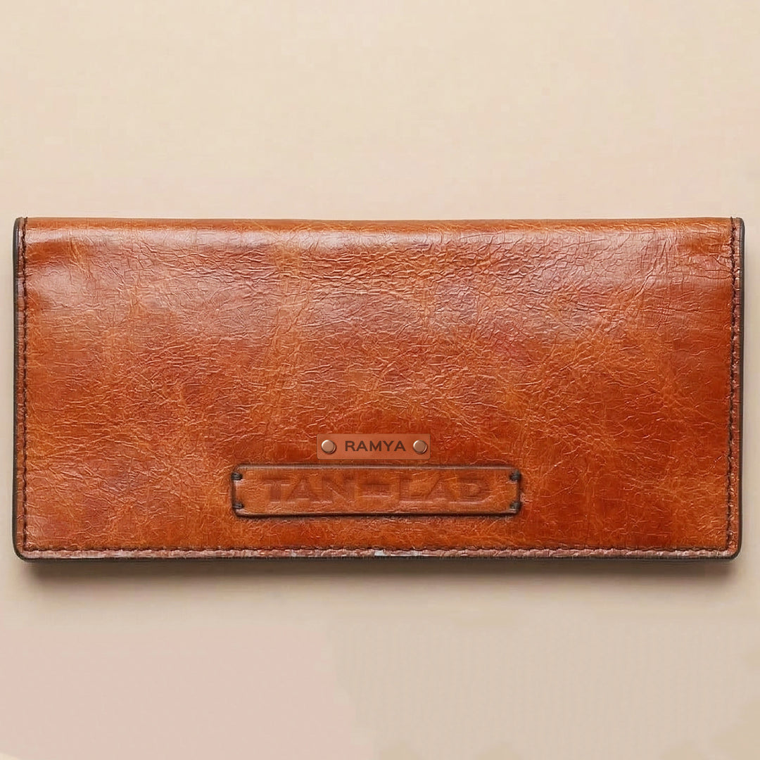 Personalized Brown & Black Max Leather Card Holder