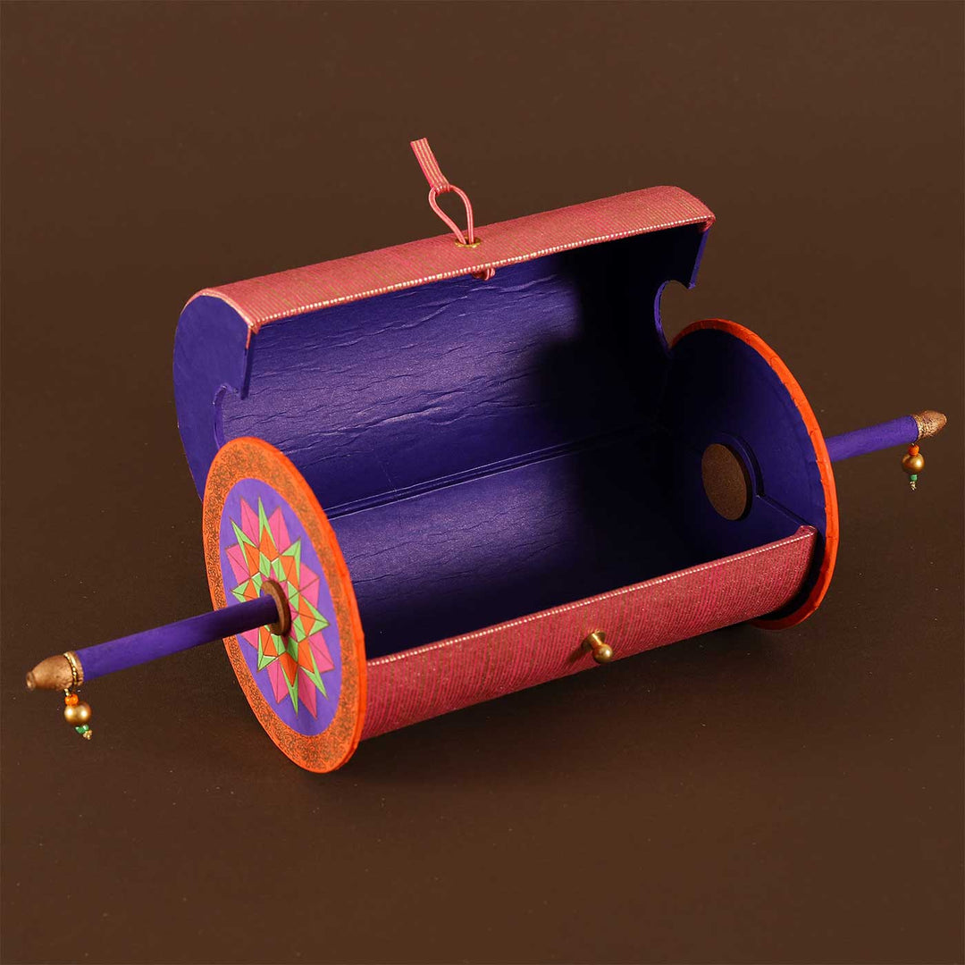 Handmade Charkhi Shape Paper Gift Box