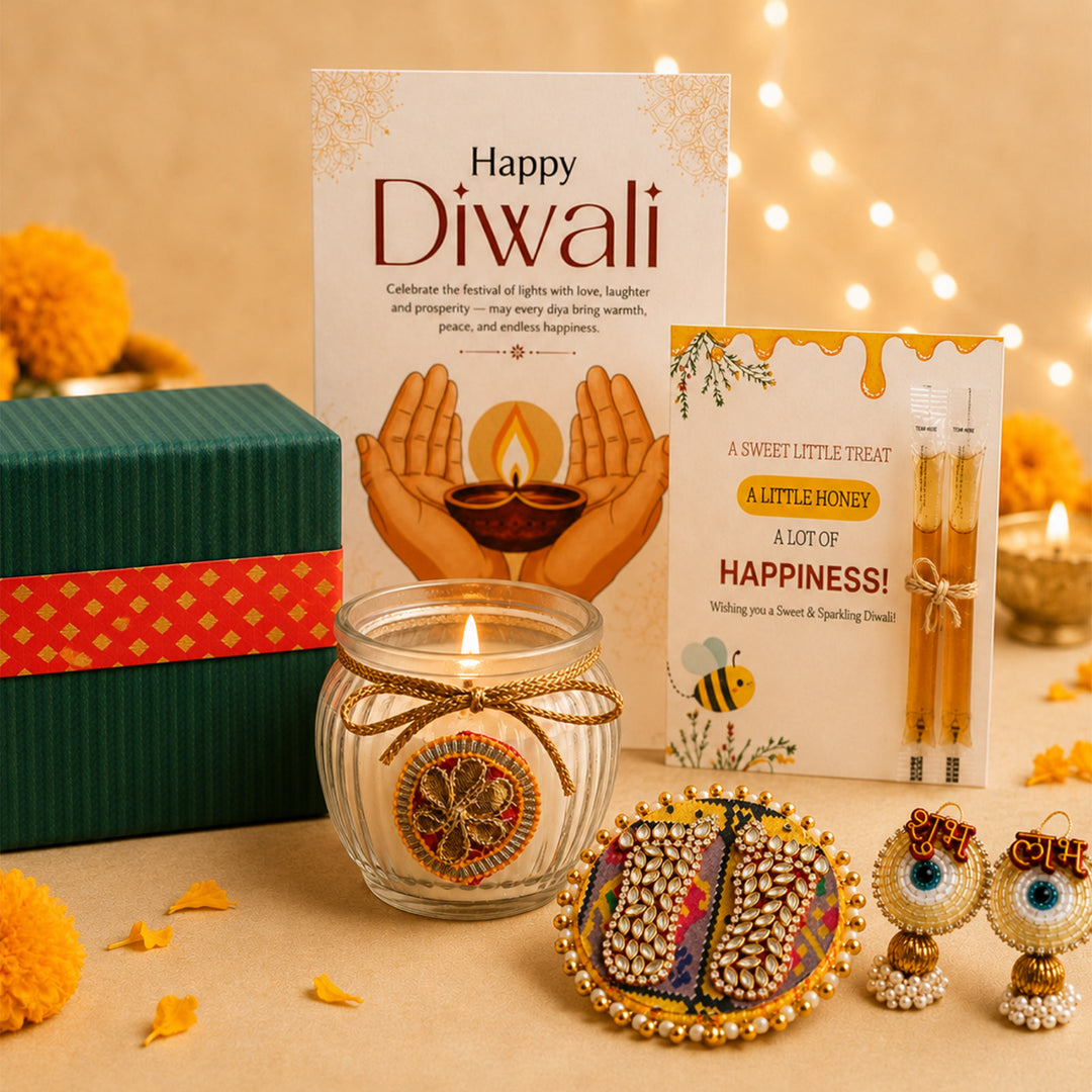 Sutli Bomb Box Diwali Gift Hamper With Matka Candle And Mata Laxmi Charan For Festive Gifting