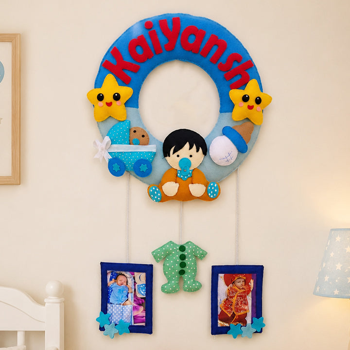 Photo Personalised Welcome Baby Felt Hanging