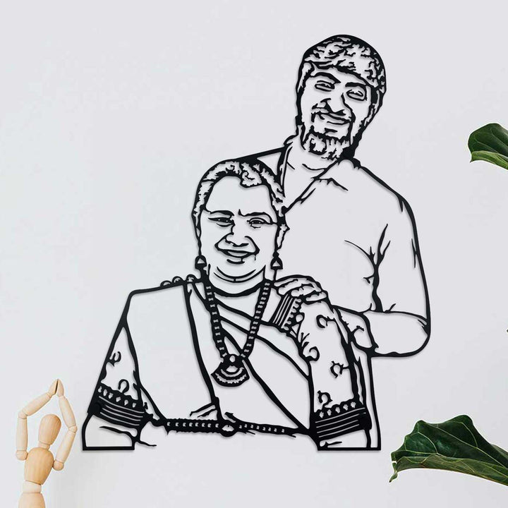 Photo Personalized Handmade Laser Cut Couples Theme Metal Decorative Plaque