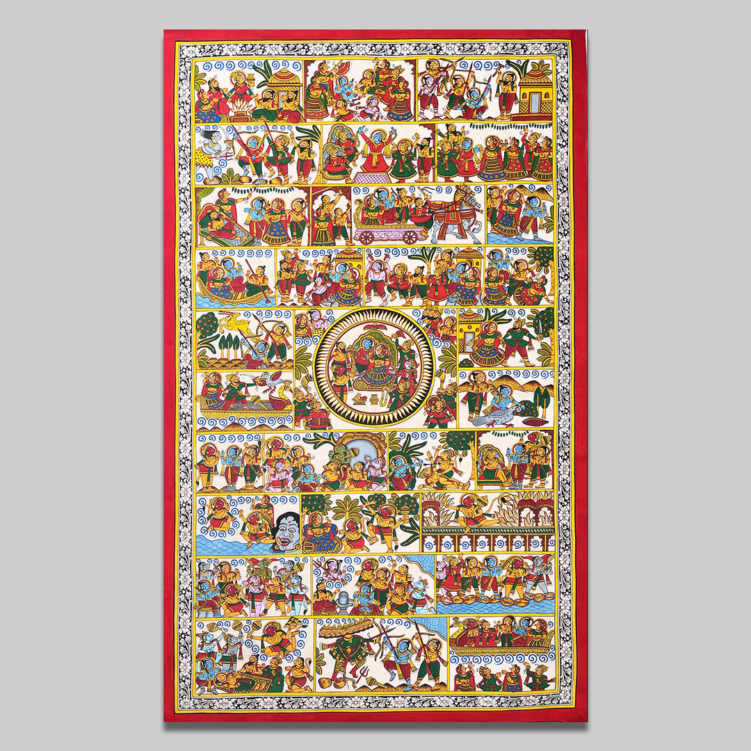 48 X 30 Inch | Ramayana Paper Phad Painting