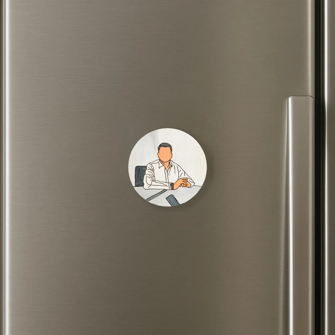 Photo Personalized Hand-Painted Professional Dad Theme MDF Wood Fridge Magnet