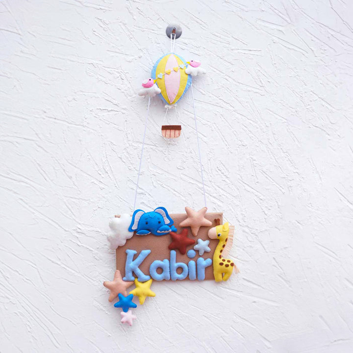 Personalized Kid's Jungle Theme Felt Nameplate for Boys