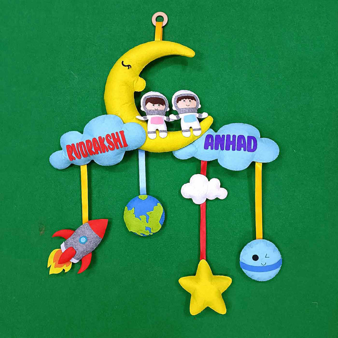 Handcrafted Personalized Moon & Astronaut Felt Bunting for Kids