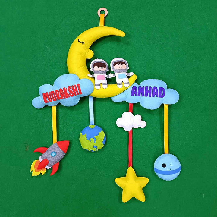 Handcrafted Personalized Moon & Astronaut Felt Bunting for Kids