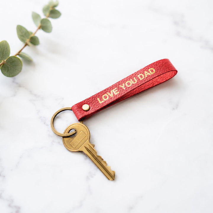 Personalised Leather Keychain for Dad