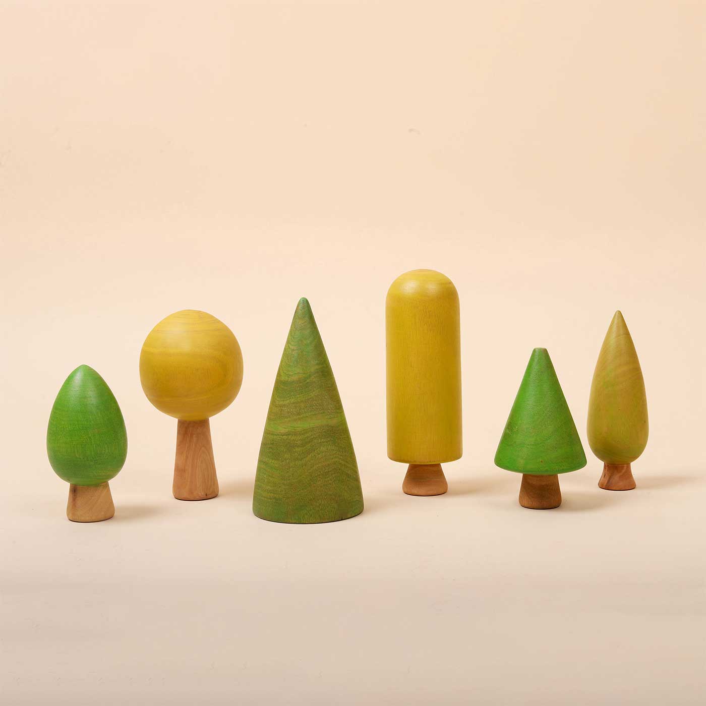 Buy Hand-Painted Mini Wooden Forest Tree Toys | Set Of 6 Online On Zwende