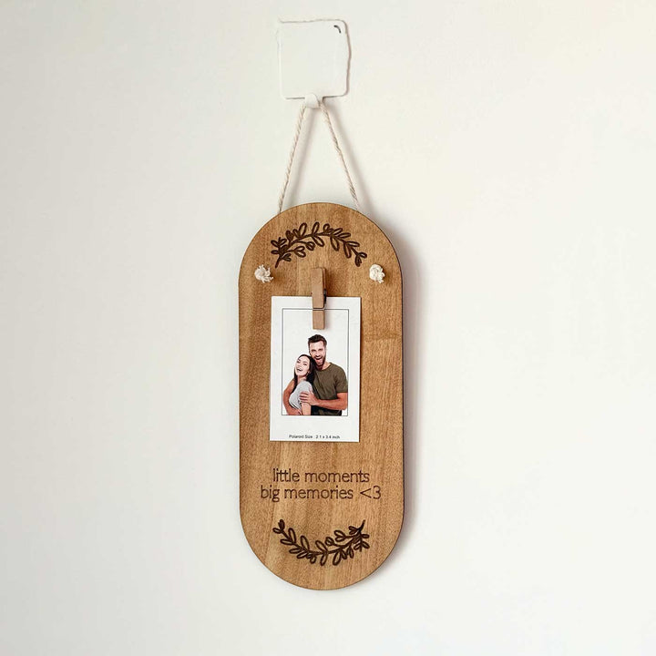 Photo Personalized "Little Moments, Big Memories" Wooden Wall Hanging