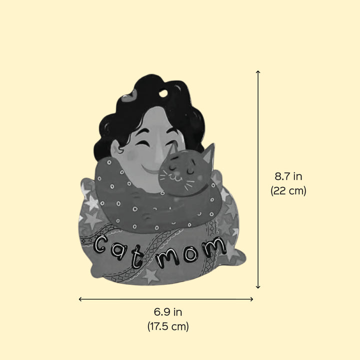 Printed Cat Mom Theme MDF Wood Wall Decor